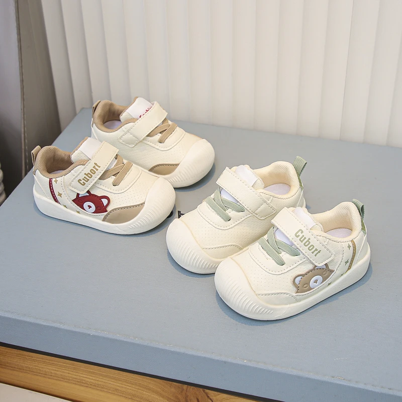

Toddler Kids Casual Shoes Toes Capped Cute Bear Baby Walking Shoes Non-slip Soft Sole 2025 Fashion Boys Girls Flat Shoes Cute