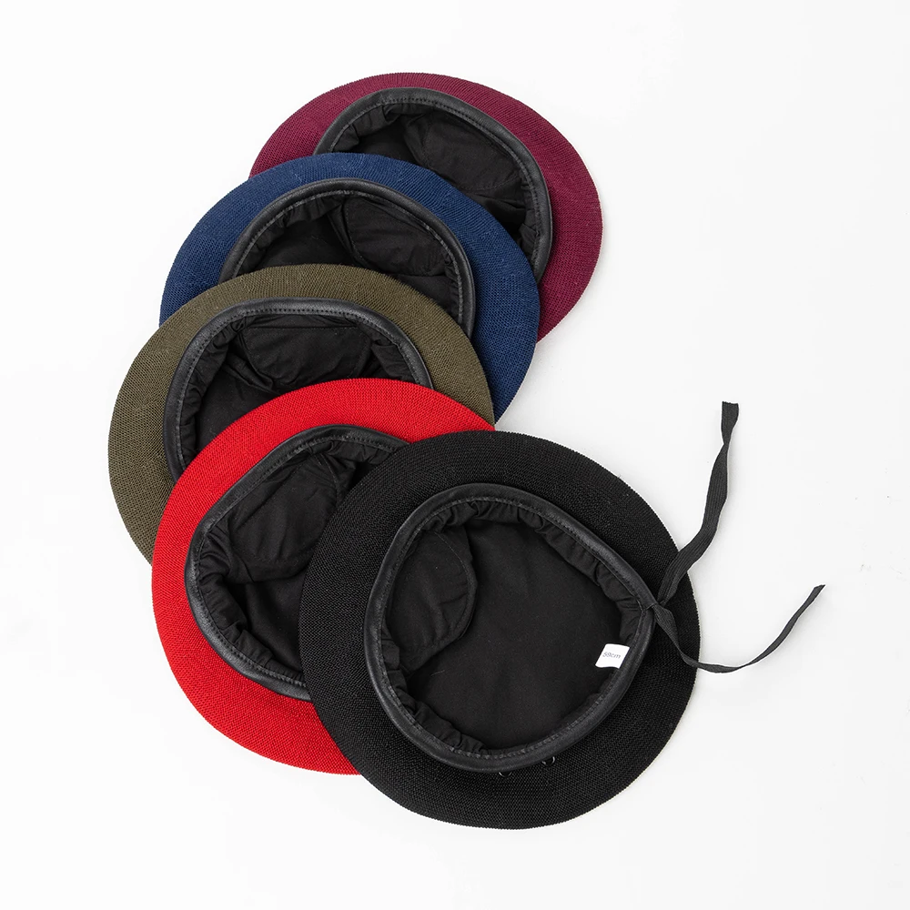 Unisex Adjustable Spring & Summer Knitted Polyester Beret Soldiers Beret Military Camping Guard Beret Cap With Ventilate Eyelet