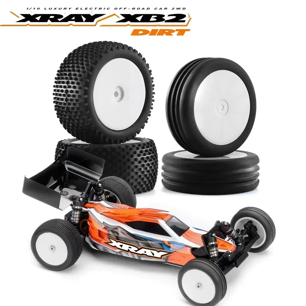 4 Piezas de Neumáticos Duraderos para Coche de Juguete, Neumáticos Todoterreno 1/10 para Srx2 Srx4 Bandit, Neumáticos para Tekno Eb410 Yokomo Yz4 RC Crawler Car