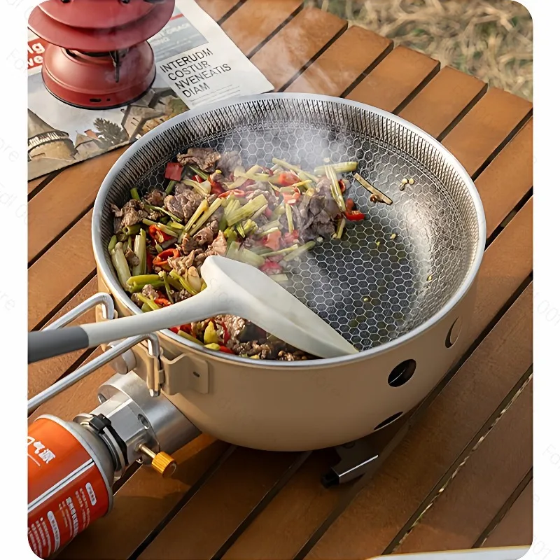 New cassette stove outdoor portable integrated pot gas stove camping picnic equipment self-driving cooking artifact