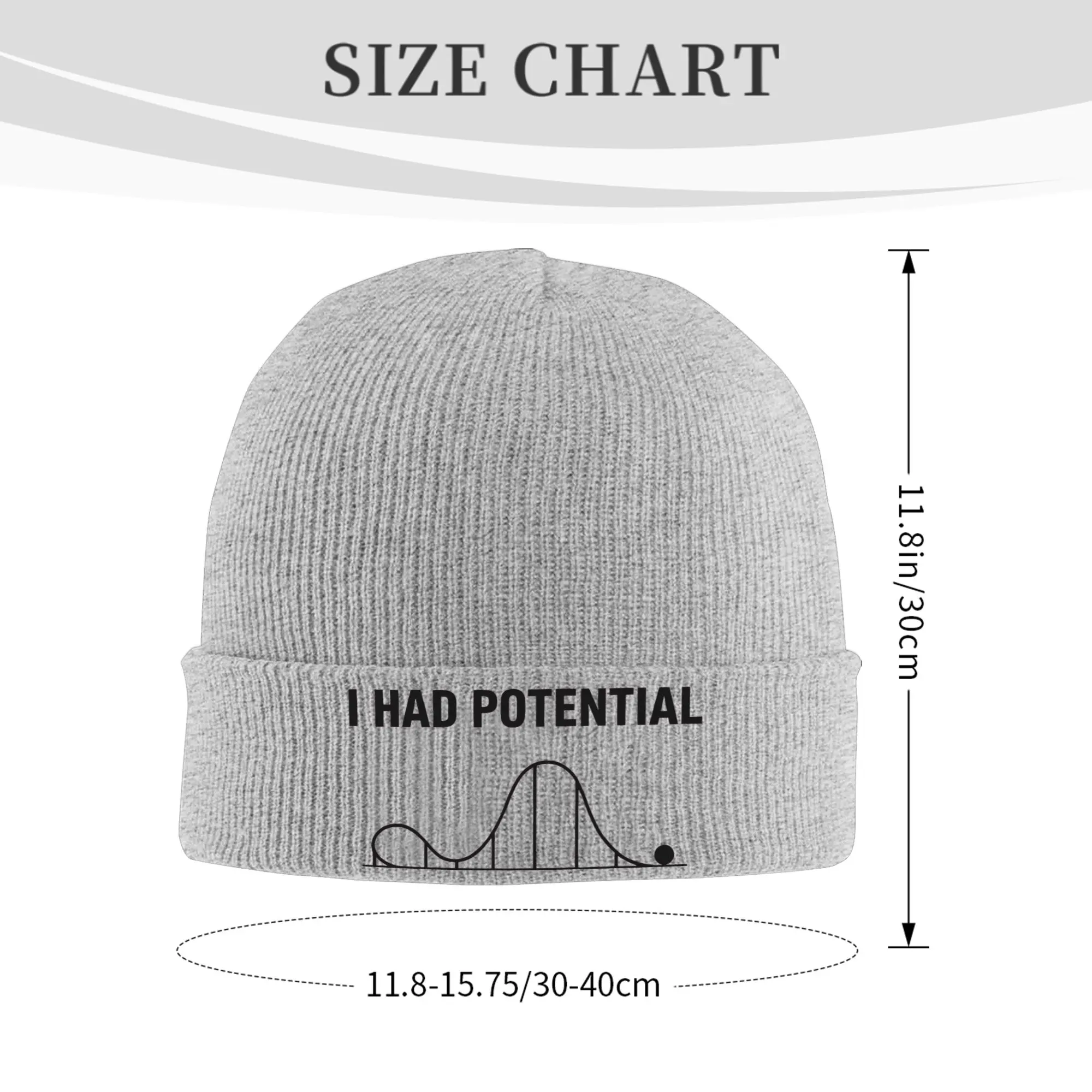 Sarcastic Meme I Had Potential Knitted Hat Beanie Autumn Winter Hat Warm Unisex  Color Project Hail Mary  Caps for Men Women
