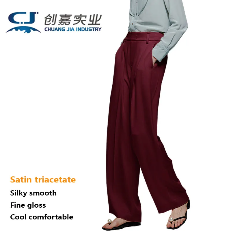 Light Luxury Satin Triacetate Ladies Straight Trousers Grey Loose Plus Size Fat Girl 100KG 3XL Comfortable Breathable Outdoor