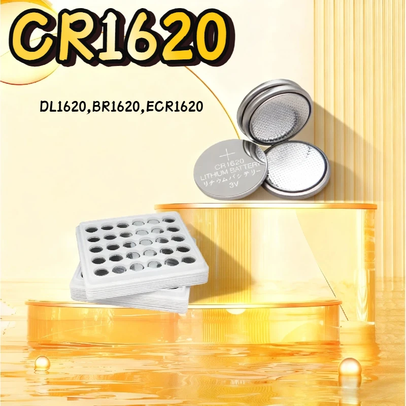 CR1620 3V Lithium Battery for Watches Car Key Fob, Calculator, Scales - Replaces DL1620, BR1620 - Button Cell Coin Cells
