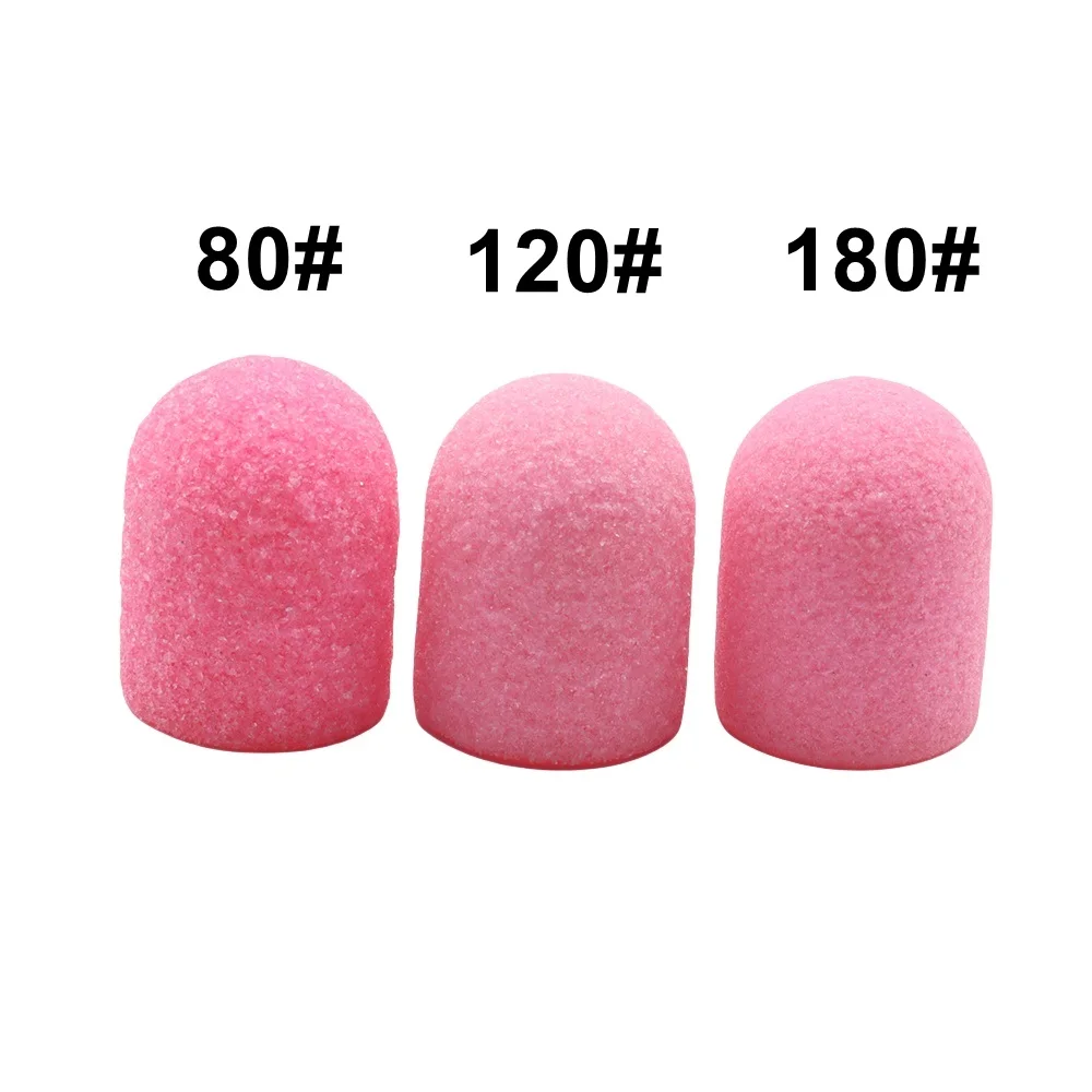10 Stück Nagelschleifkappen mit Bit, Nagelbohrer für Fußfeile, Hornhautentferner, Maniküre, Pediküre, Nagelpolierer # 80 # 120 # 180 – Detail 3