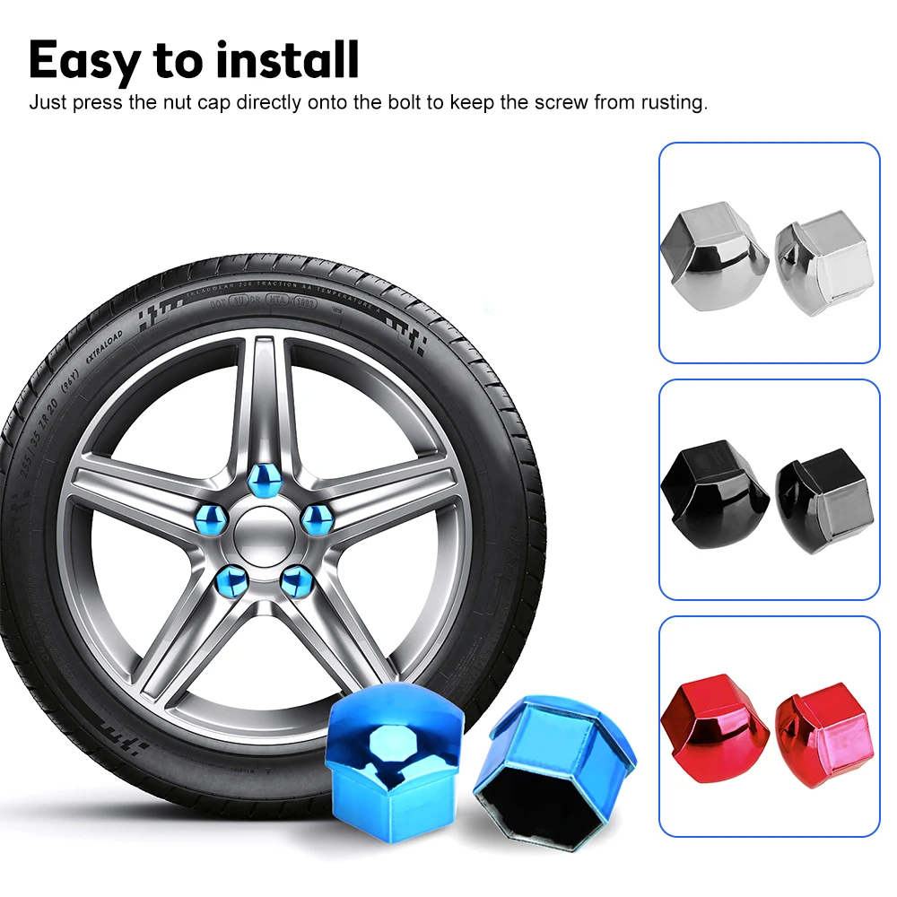 17/19/21mm Car Wheel Nut Caps Protection Covers Caps Anti-Rust Auto Hub Screw Cover Tyre Nut Bolt Exterior Decoration Accessory