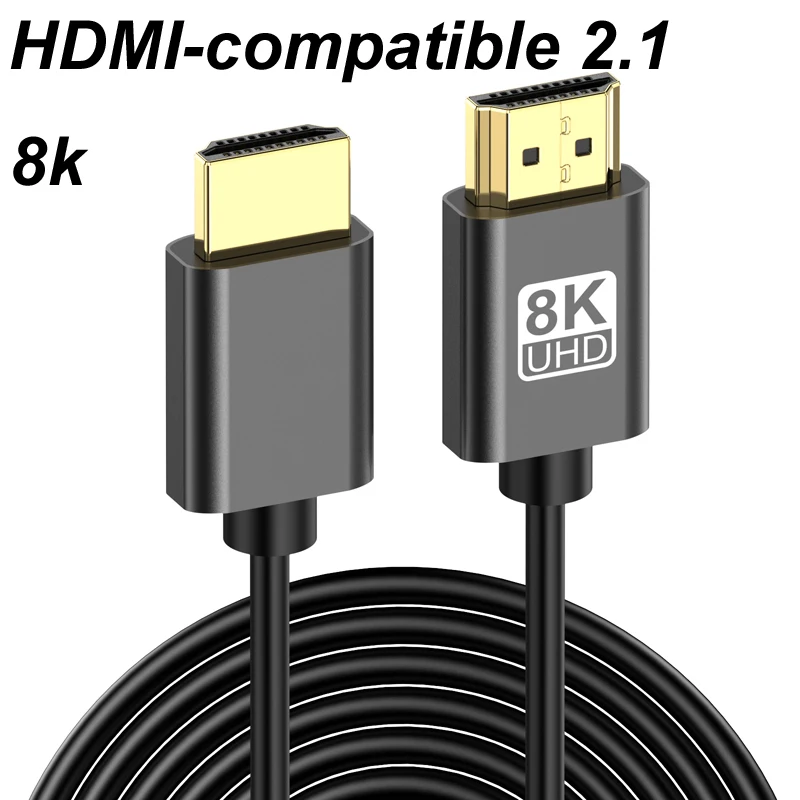 8K@60HZ 1M HDMI 2.1 Male to Male Video Audio Cable For PS5 XBox HDTV PC Monitor HDR Video TV Projectors HDTV PS4 Laptop