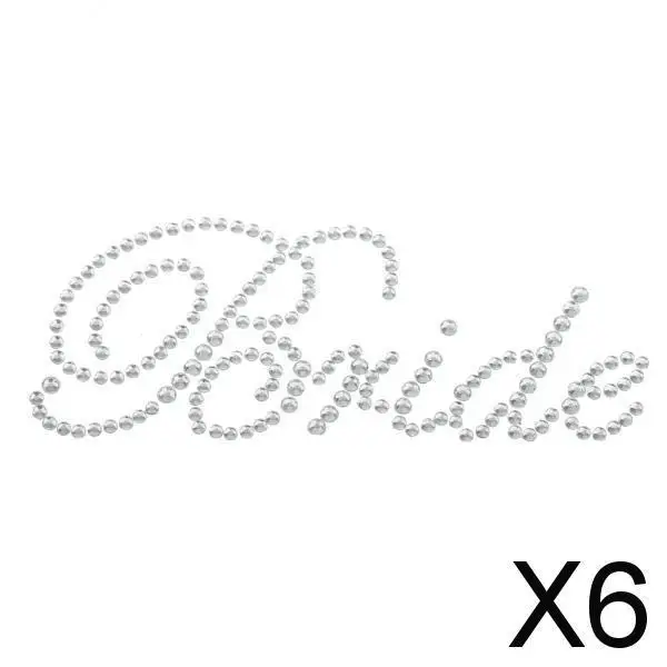 

4-6pack Bride to Be Bridesmaid Rhinestone Sticker Motif Transfer Wedding Hen