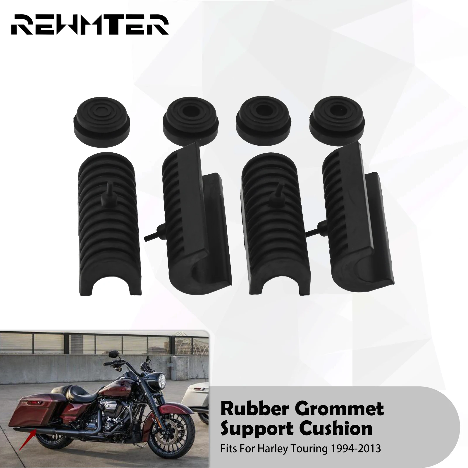 Motorcycle Rubber Grommet Support Cushion Hard Saddlebag Cushion Kit For Harley Touring Electra Street Glide Road King 1994-2013