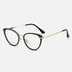 KANSEPT Luxury Fashion Cat Eye Black Women Glassses Optical Eyewear Anti Blue Lenses Frame