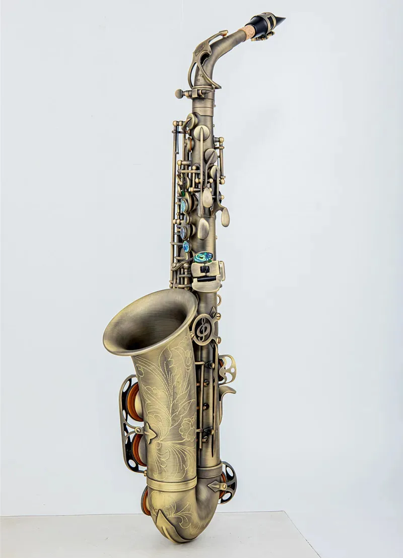 

2026 горячий новый альт-саксофон 76 электронный плоский профессиональный саксофон духовой инструмент с футляром