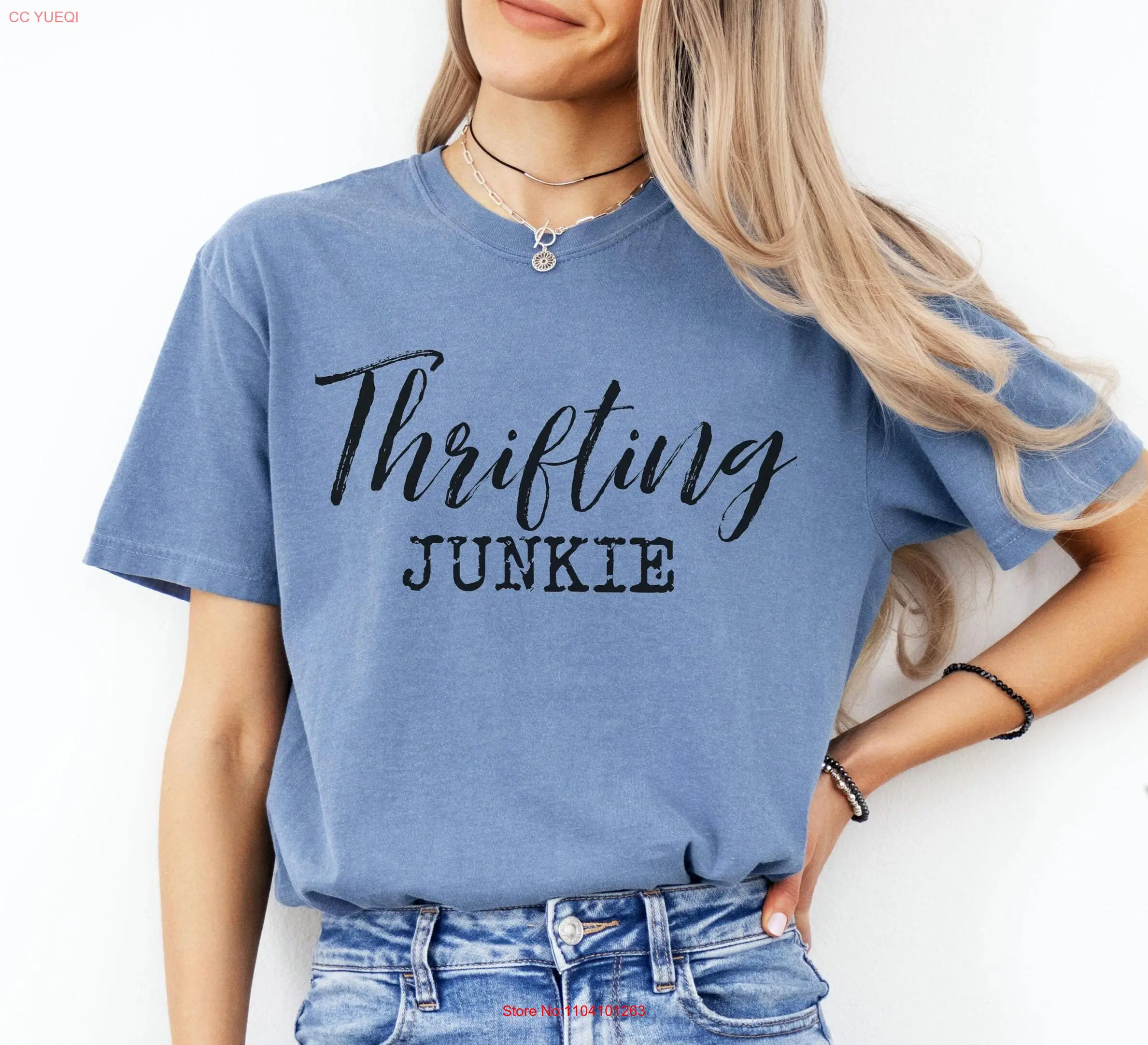 

Футболка Thrifting Junkie Thrifter GifT для мамы Babcia ed Upcycler Matching Group с длинными или короткими рукавами