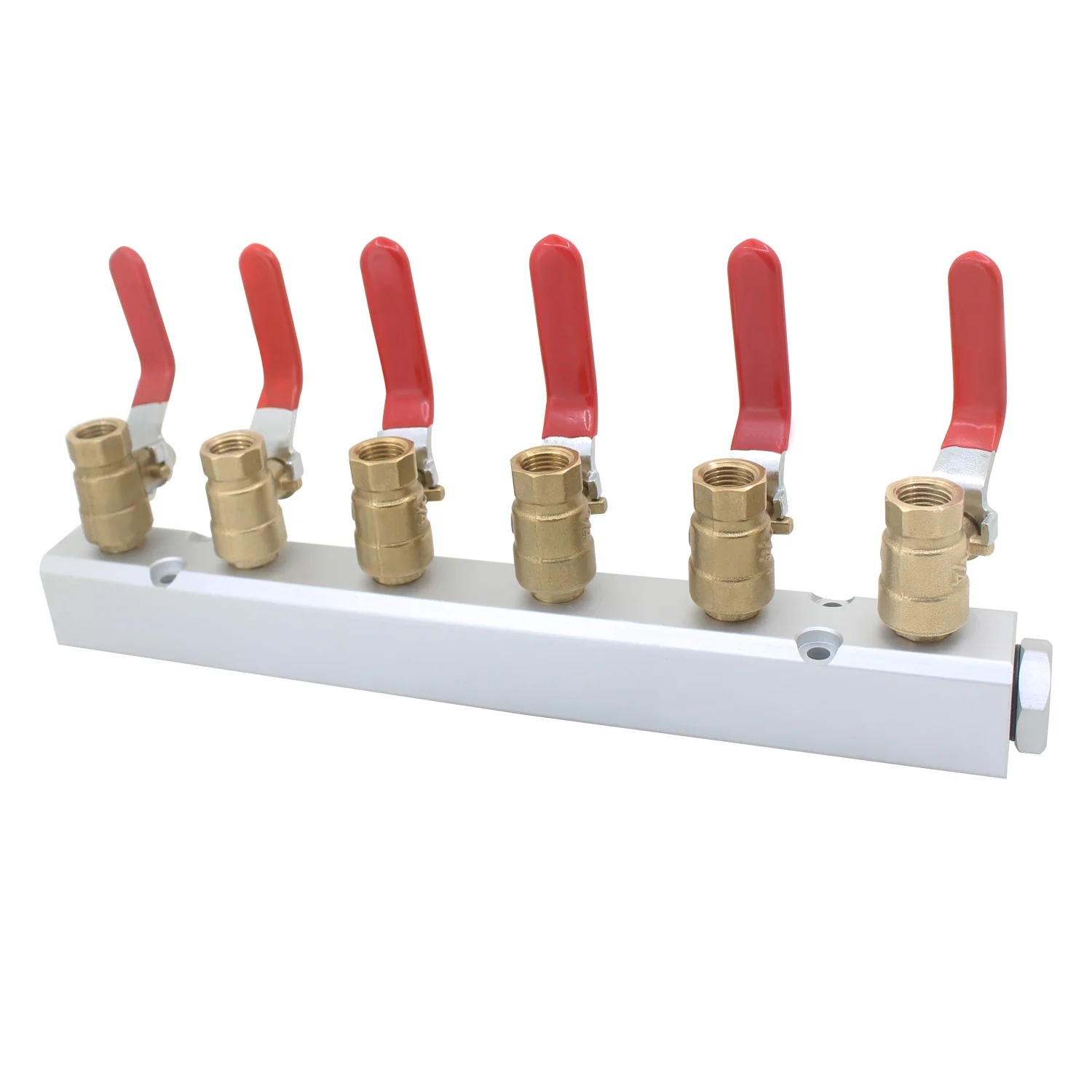 1/2  1/4 female thread manifold ball valve air distribution manifold aluminum air manifold block pneumatic splitter