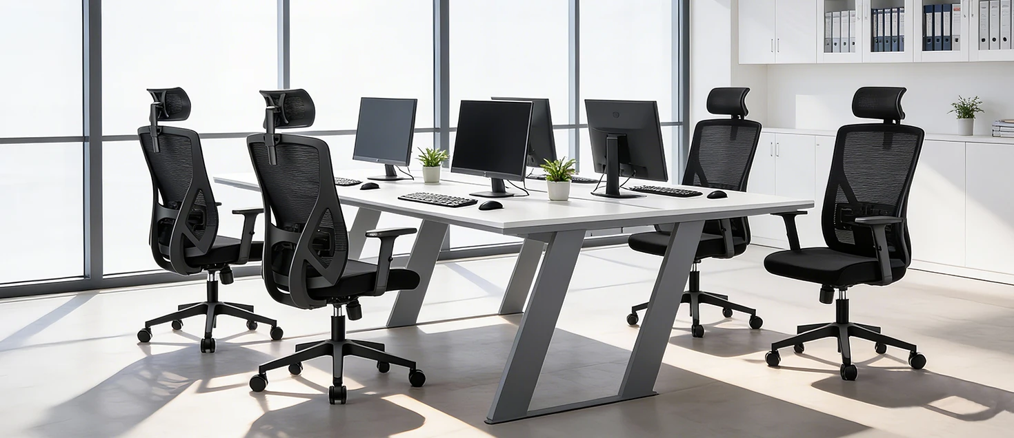 Durrafy Bürostuhl, ergonomischer Netz-Computerstuhl mit Lordosenstütze, höhenverstellbar für den Heim- und Bürogebrauch – Detail 5