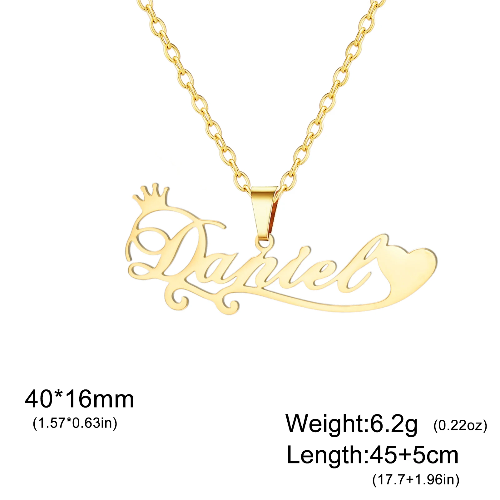 شخصية اسم قلادة مع القلب خط تاج مخصص داينتي قلادة للنساء أمي مجوهرات من صلب لا يصدأ 2026 هدايا السنة الجديدة #5