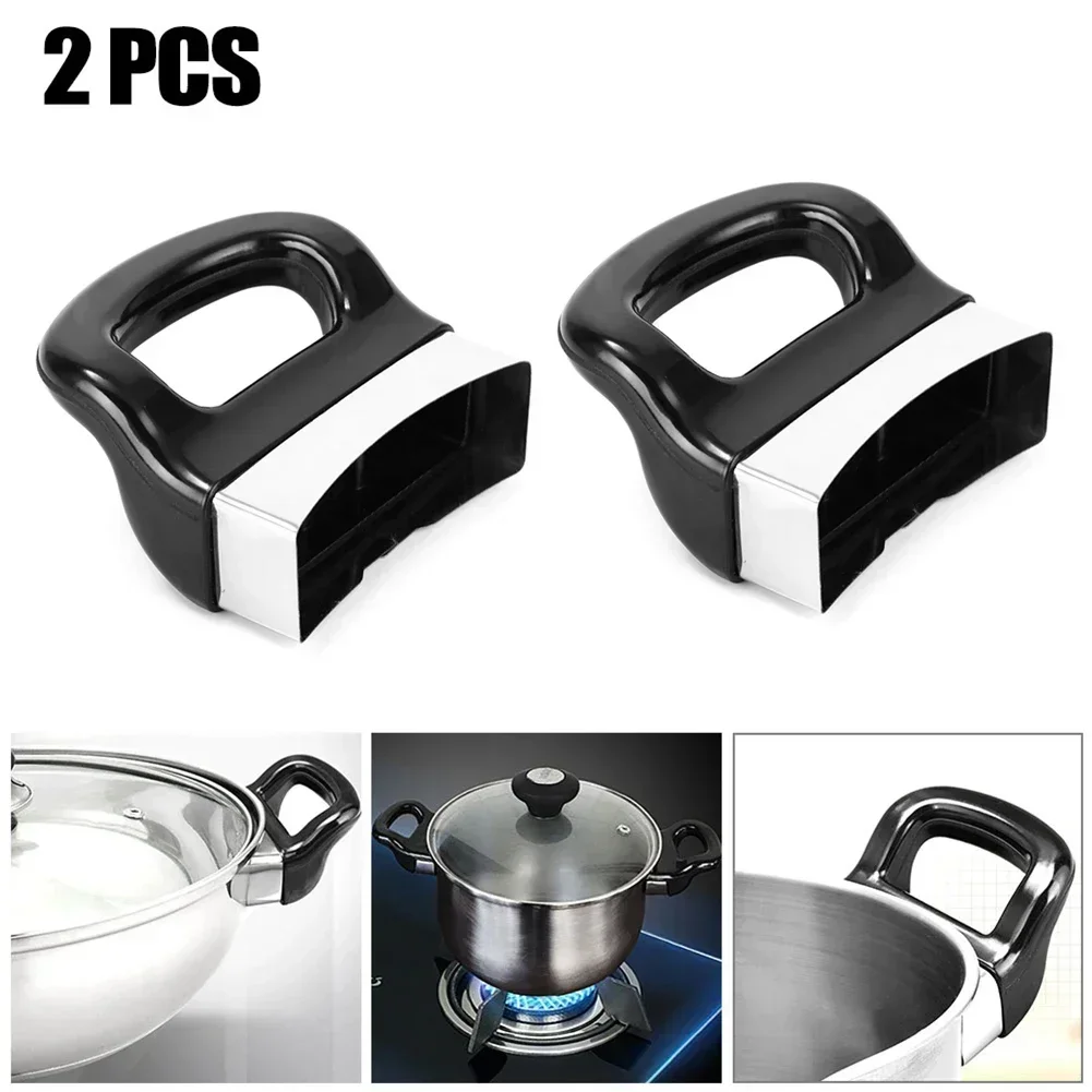 Practical High Heat Resistance Pot Side Handles Cookware Handgrip 2pcs Black For Pressure Pan Handles Replacement