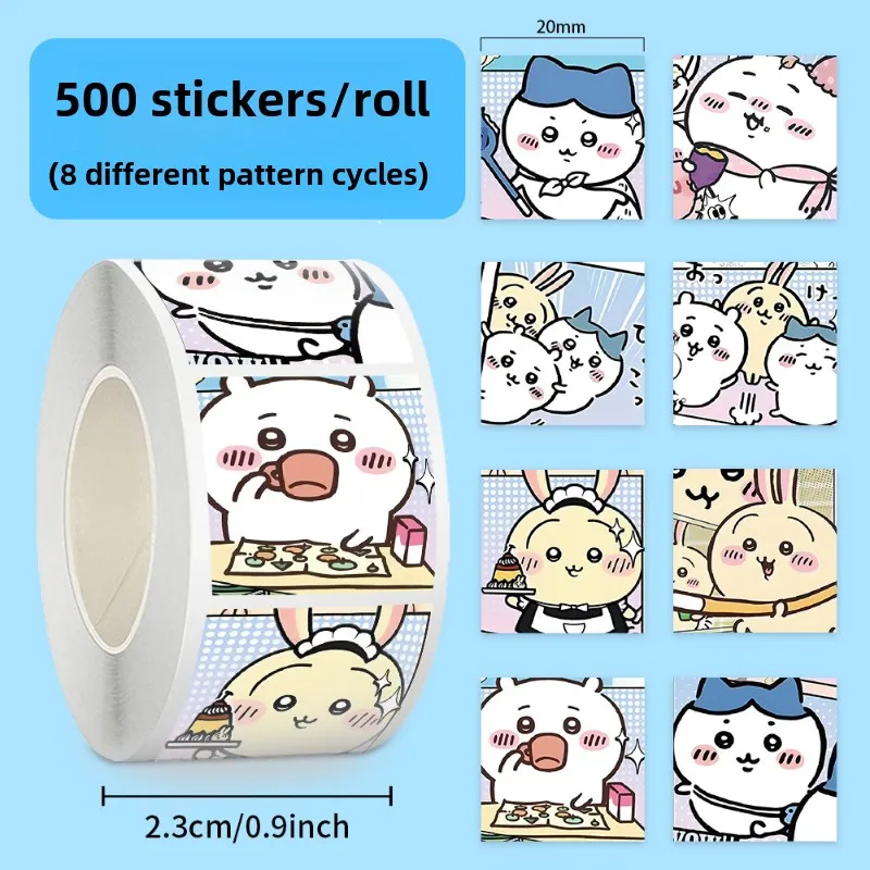 

500 шт., наклейка Chiikawa, мультяшная детская печать, этикетка «сделай сам», декоративная креативная подарочная наклейка, уплотнительные наклейки для конвертов, скрапбукинг