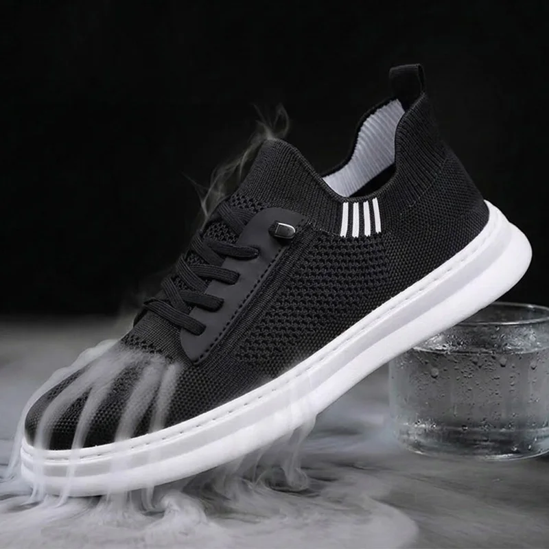 Comfortable Breathable Knitted Sport Shoes Men Soft Bottom Non Slip Mesh Flats Men Spring Summer Slip On Light Casual Loafers