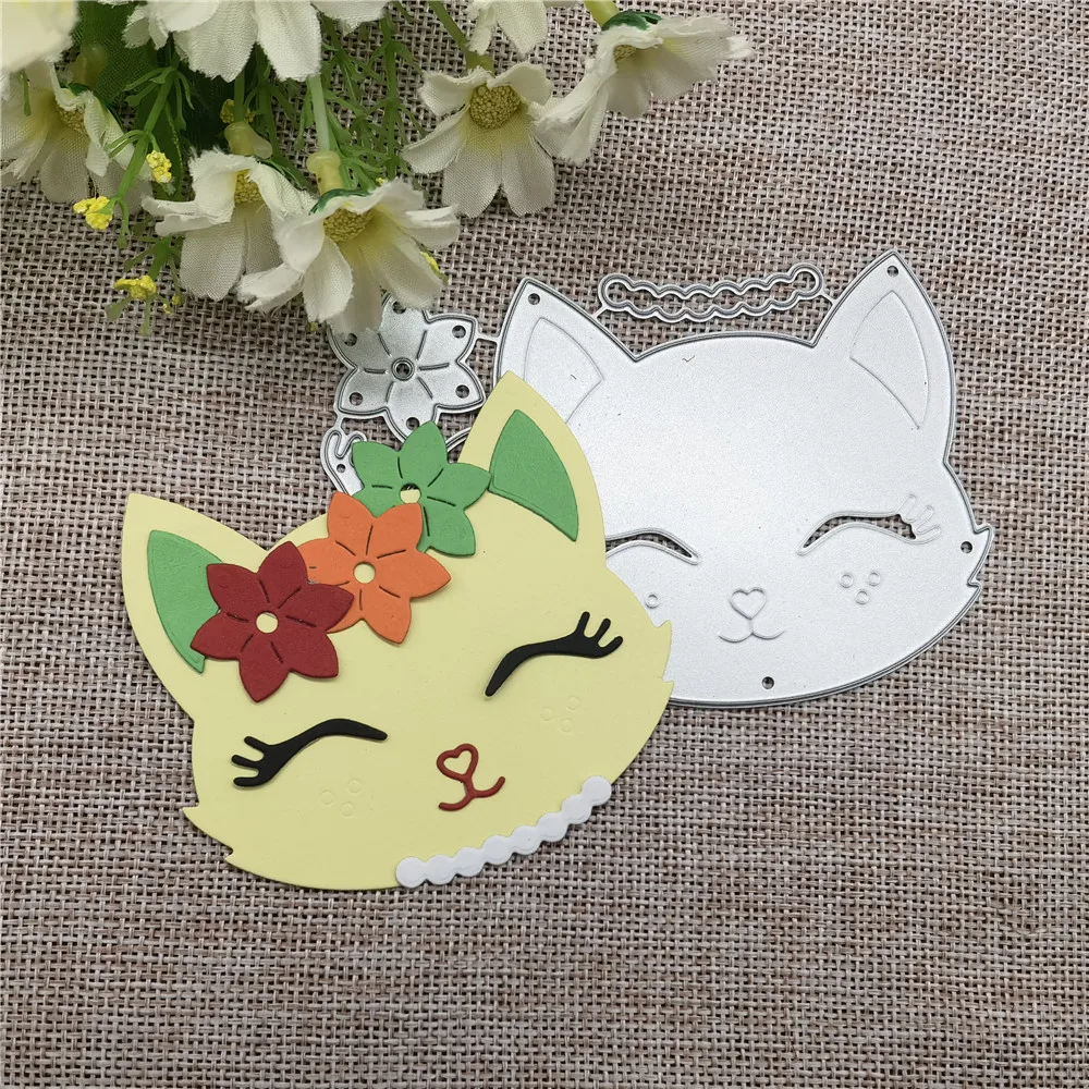 Beautiful Cat Metal Cutting Dies Stencils For DIY Scrapbooking Decorative Embossing Handcraft Template