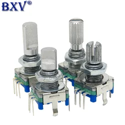 5PCS Half / Plum Axis Rotary Encoder, Handle Length 15mm / 20mm Code Switch / EC11 / Digital Potentiometer With Switch 5Pin 3Pin