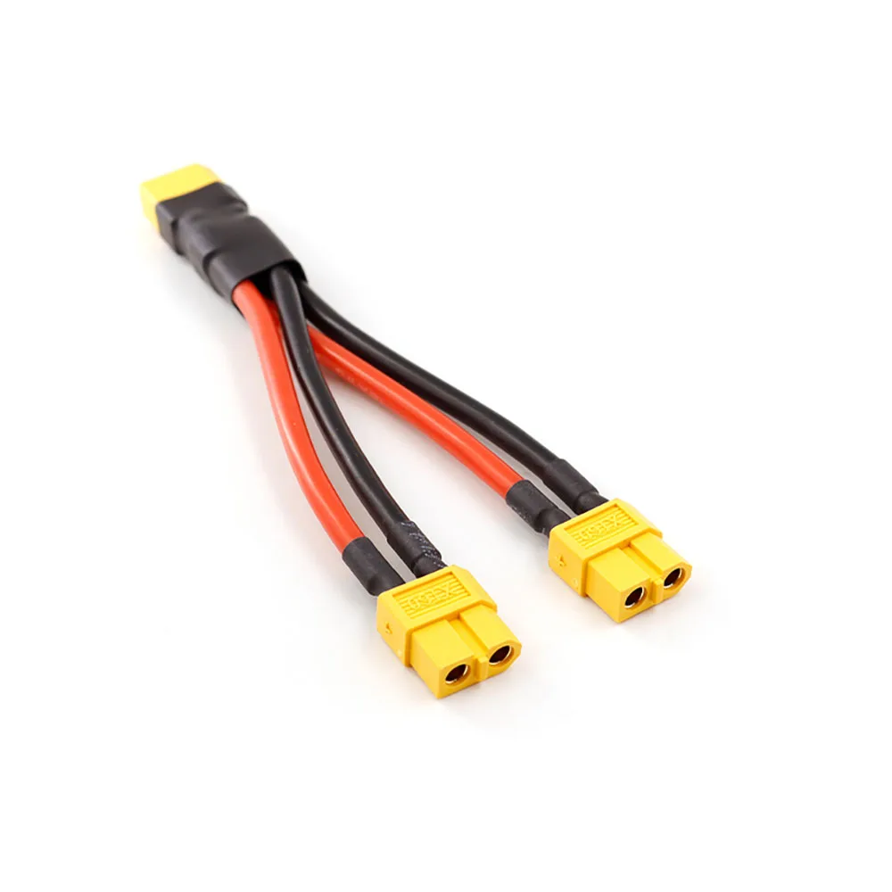 Cabo de plugue xt60, 12awg, 10cm, conector paralelo xt60h, cabo macho e fêmea, extensão dupla, divisor y, 2/3 vias, bateria rc, fio de silicone