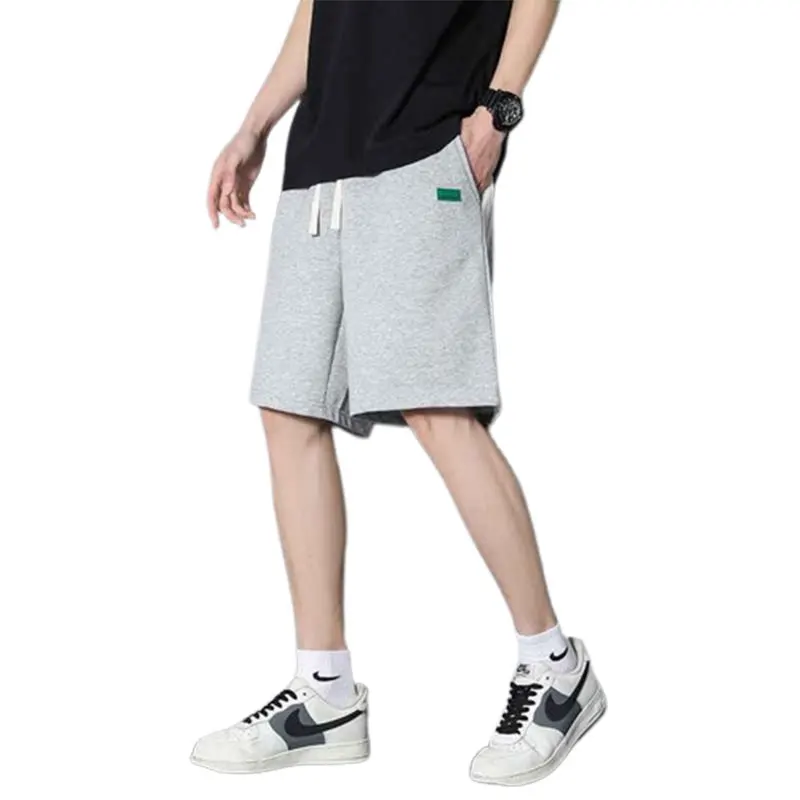 Elegant Fashion Harajuku Slim Fit Male Clothes Loose All Match Sport Casual Shorts Solid Korean Version Straight Leg Shorts