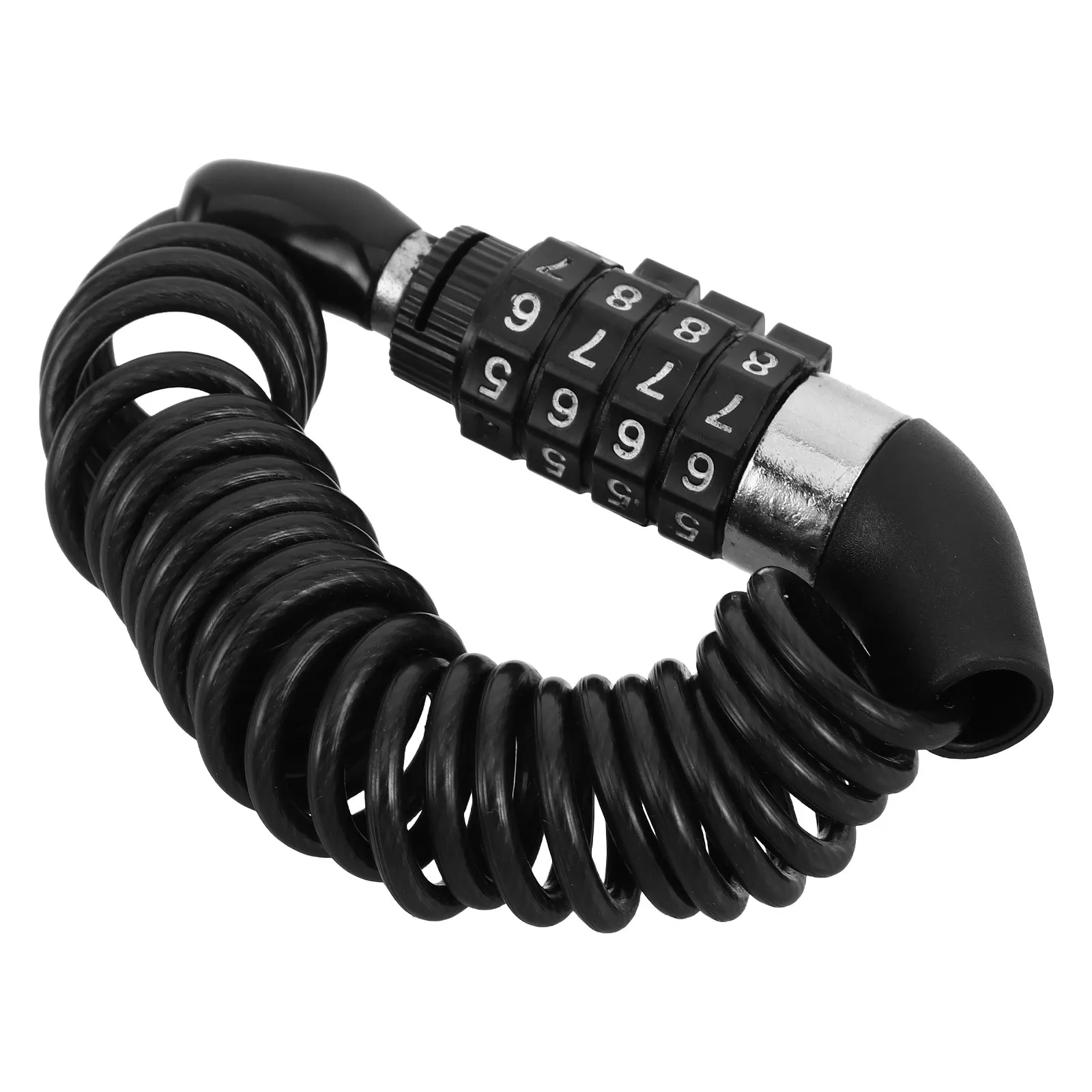 Security Lock Heavy Duty Coiled Steel Cable Anti Theft Resettable Combination Lock for Motorcycle Bike Scooter Basket
