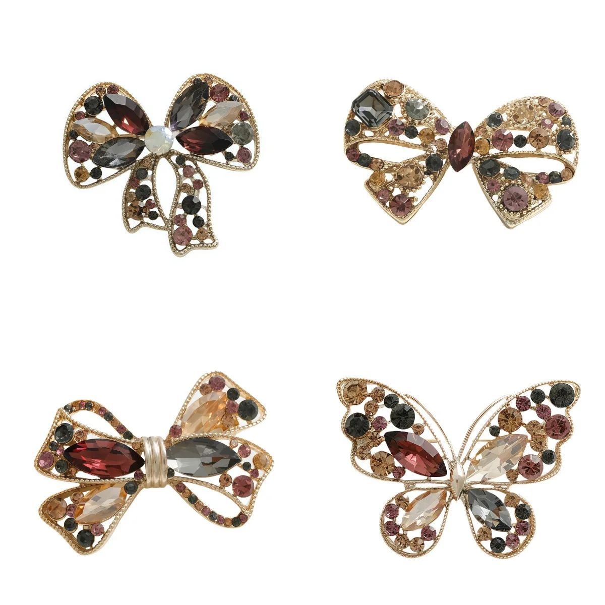 Classic Luxury Alloy Gold Brooch With High Quality Crystal Women And Men Suit Coat Collar Buckles Ornament Jewelry Accessories