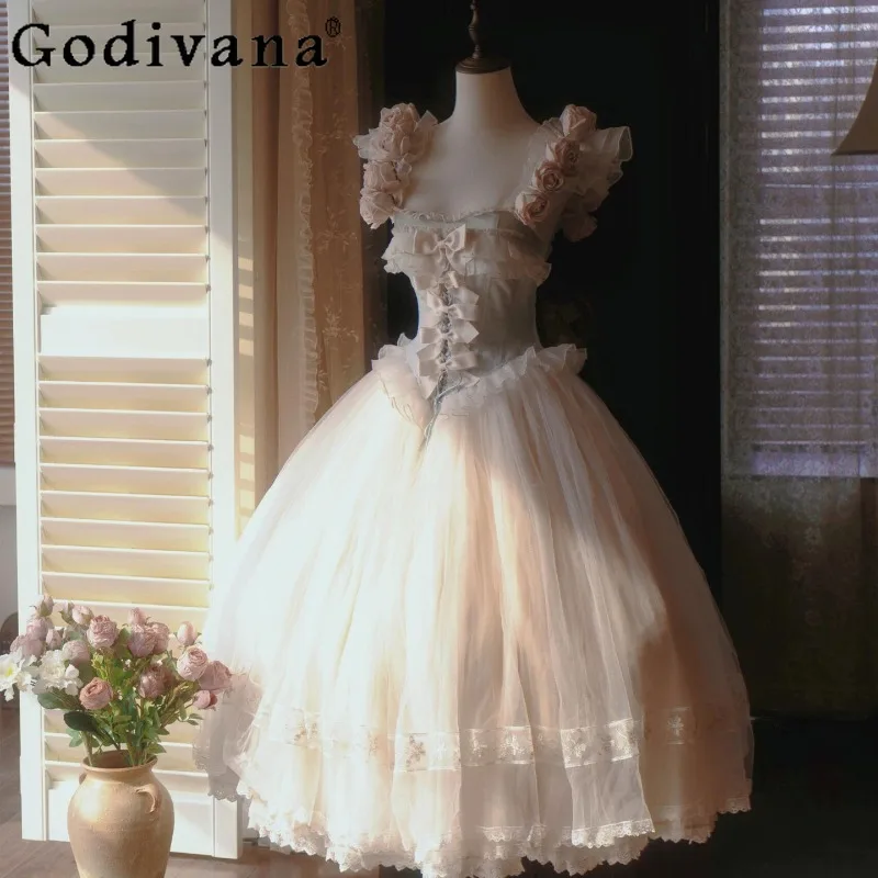 

Fairy Lolita Evening Gown Dress for Women High End Student Day Grown Up Princess Dress Female Off Shoulder Birthday Party Dress
