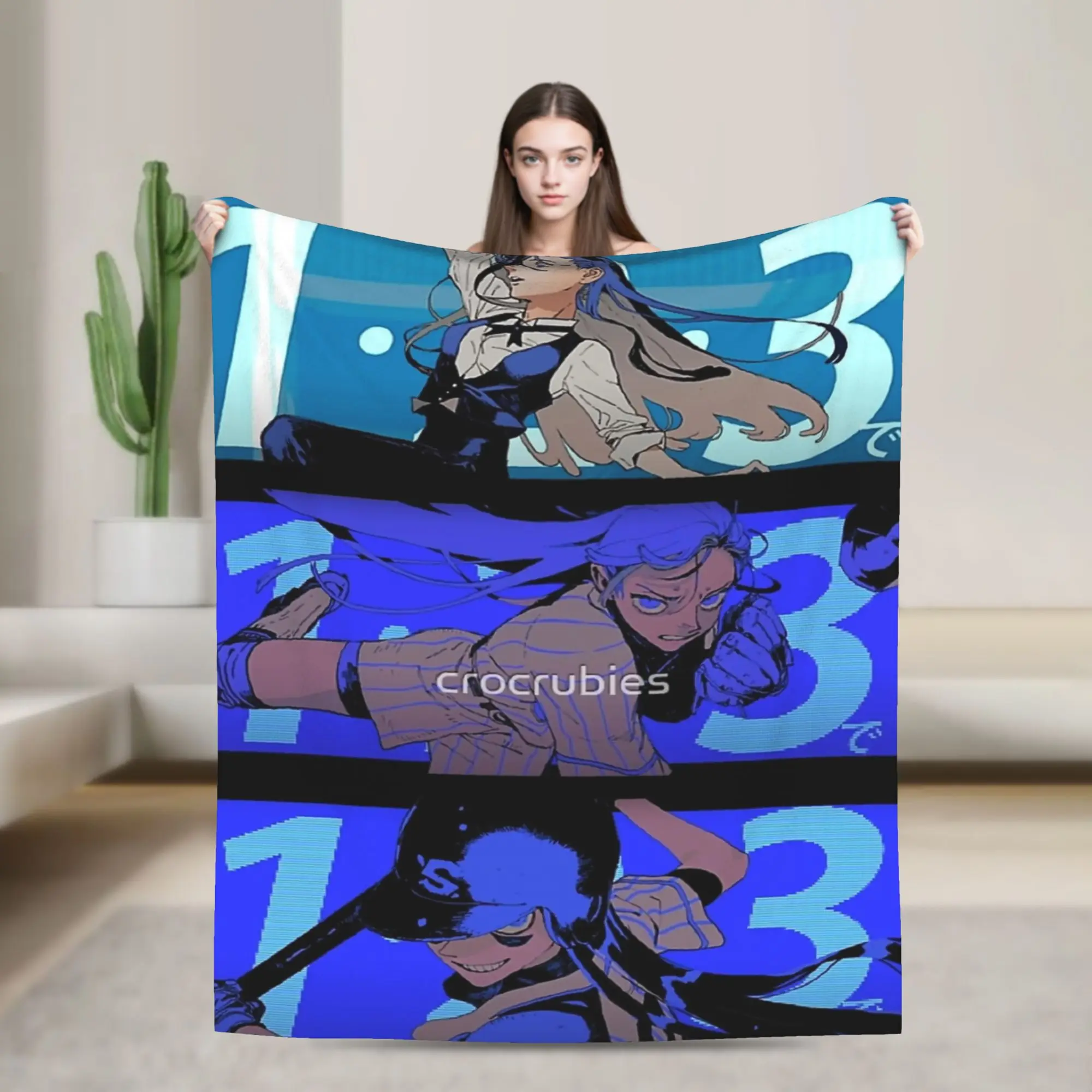 Ado Readymade Anime Blanket Fleece All Season  Breathable Super Warm Throw Blanket for Bed Bedroom Bedding Throws