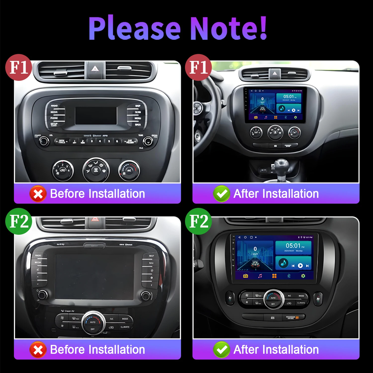 راديو السيارة أندرويد 14 لكيا سول 2 2013-2017 الملاحة الوسائط المتعددة اللاسلكية BT Carplay اللمس 2K شاشة QLED