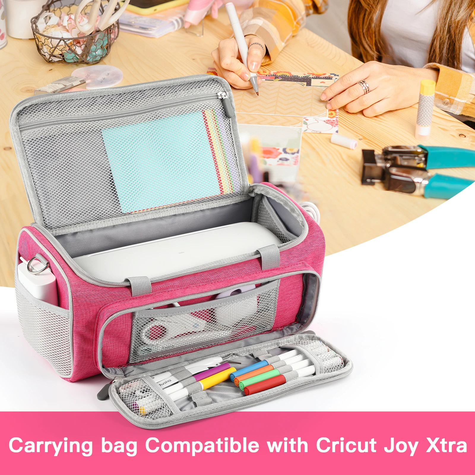Waterproof Carrying Bag Anti-scratch Travel Case with Multi Pockets Storage Bag for Cricut Joy Xtra Smart Cutting Machine