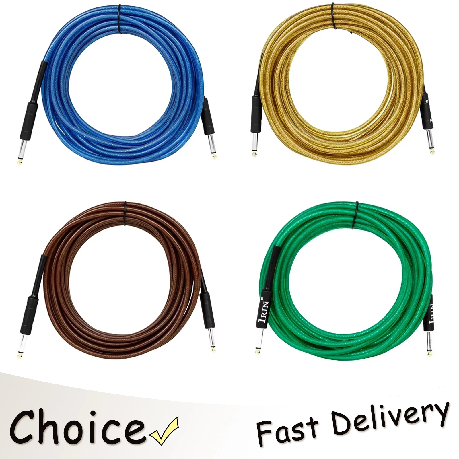 IRIN Audio Cable Connection Line 6.35MM Double Straight 10M Transmission Amplifier Cable Musical Instrument Guitar Bass Parts