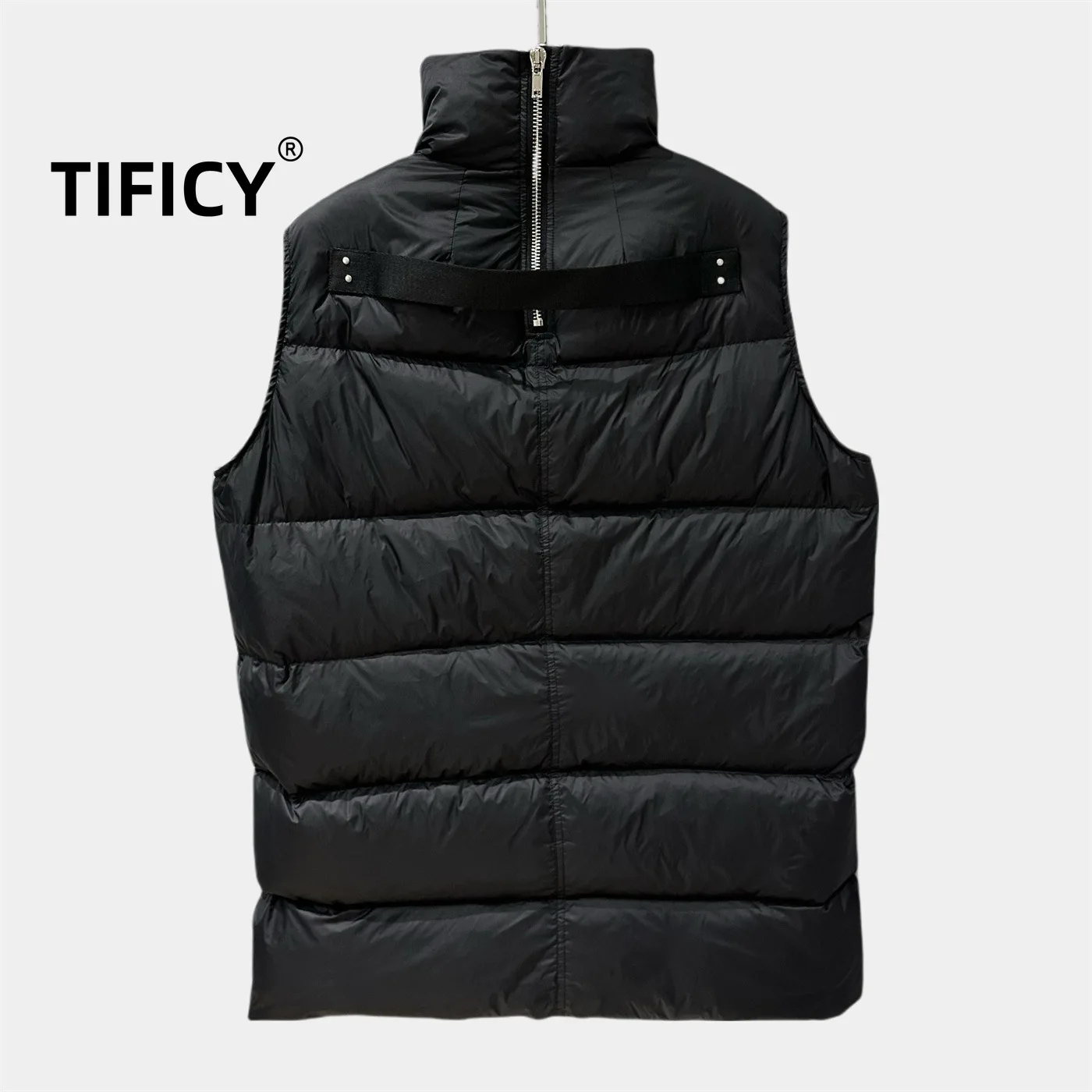 High Street Dark RO Style Down Vest for Men and Women Winter Warm Stylish and Versatile Design on The Back Down Coats Vest