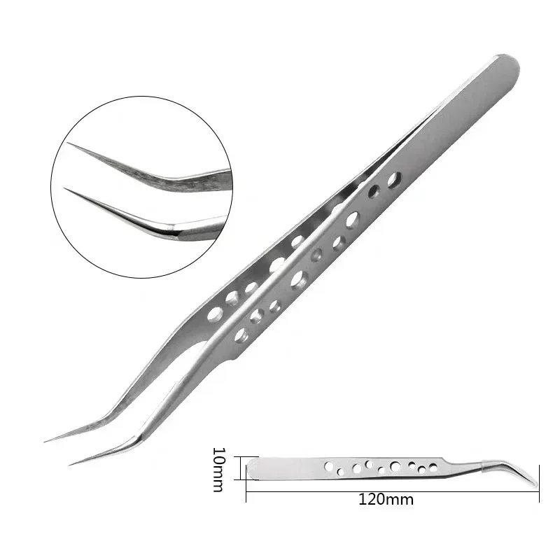 Precision Industrial Tweezers Anti-static Magnetic Stainless Steel Tweezers Set For Electronics Soldering Maintenance Hand Tools