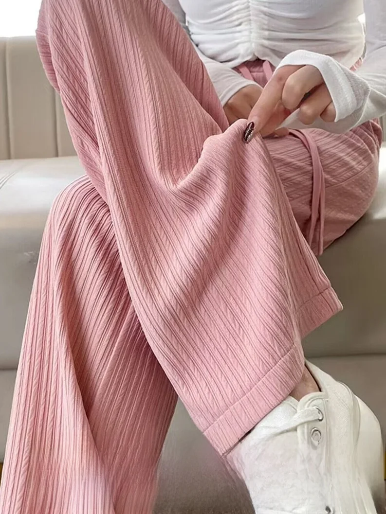 Losse, casual broek met wijde pijpen, dames lente zomer 2022, nieuwe Sle dunne versie, hoge taille, recht gesneden polyestervezel