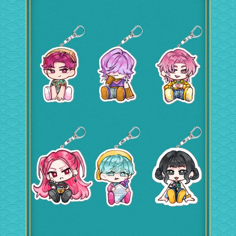 

Kpop Demon Hunters Acrylic Keychain Huntrix Saja Boys Keychains for Accessories Jewelry Rumi Zoey Jinu Mira Backpack Pendant