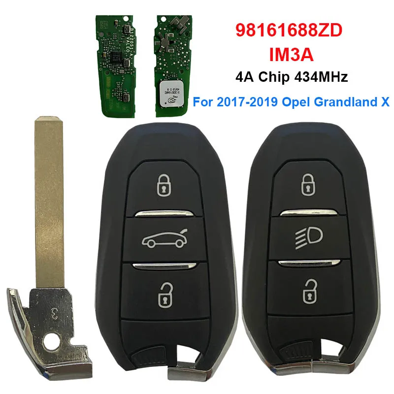 CN028016 Original Replacement Remote Key For Opel Grandland X 2017 - 2019 Corsa F Crossland X Smart Auto Key Fob 98161688ZD IM3A