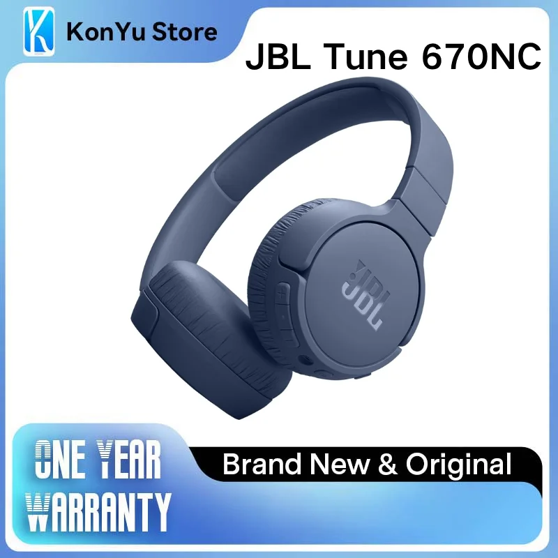 

Беспроводные наушники JBL Tune 670NC с активным шумоподавлением, 60 часов работы, Bluetooth 5.3, складные, накладные, с микрофоном