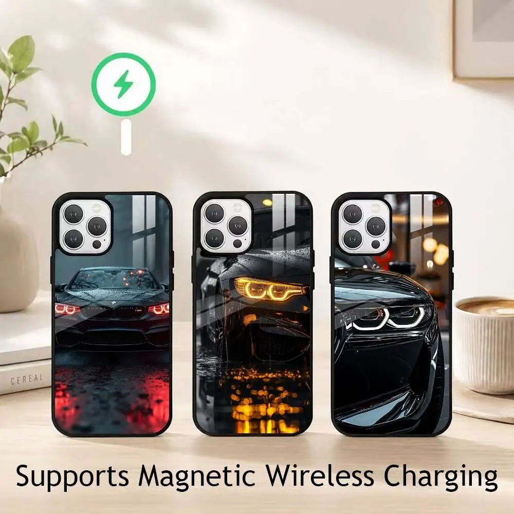 

B-Blue R-Red Car COOL Phone Case For iPhone17,16,15,14,13,12,11 Plus,Pro Allows magnetic wireless charging
