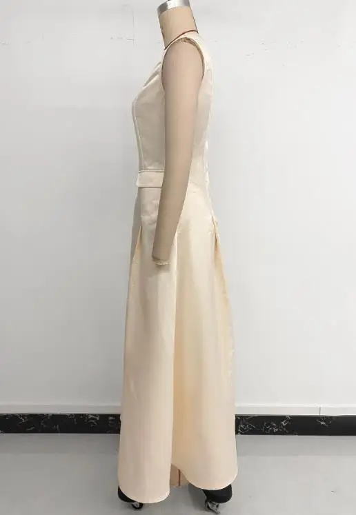 

Summer New Women's Elegant Sleeveless A-Line Large Swing Dress Temperament Commuting Female Fashion High Waist Dresses