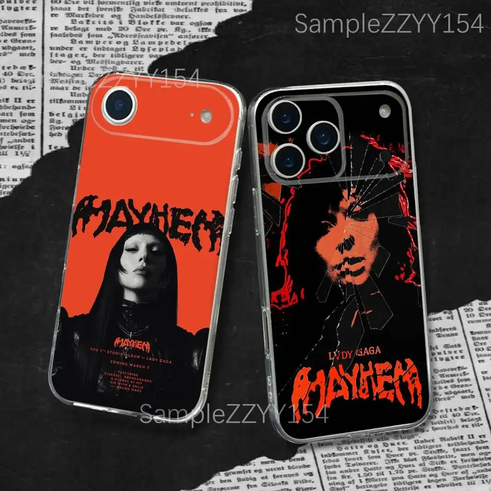 

LADY GAGA MAYHEM Phone Case For iPhone 17,16,15,14,13,12,11 Plus,Pro,Max,XR,XS,X,7,8 Plus,SE,Mini Transparent Silm Fit Soft