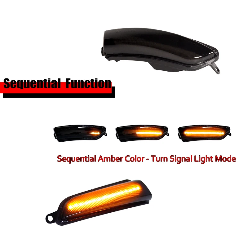 Dynamic Sequential Amber LED ด้านหน้ากระจกสัญญาณไฟกระพริบสําหรับ 2011-2020 Chrysler 300 เลี้ยวไฟสัญญาณ