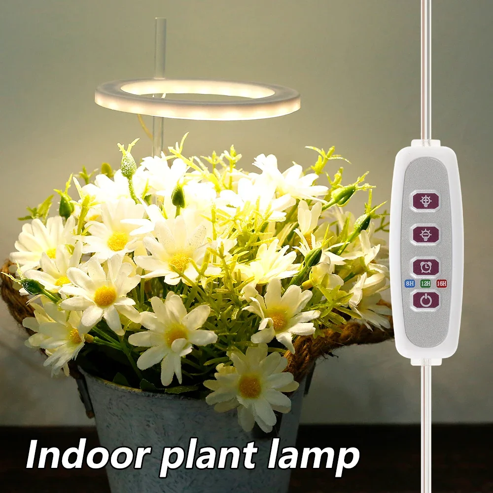 Circular Dual-Head LED Grow Light Suporte de carregamento USB Luz de preenchimento