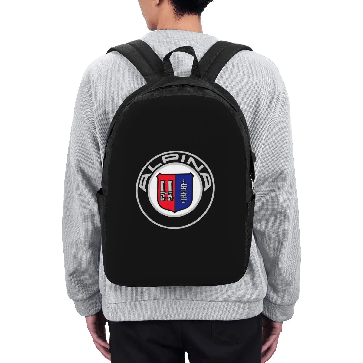 Alpina - Classic Car Logos Backpack Travel Notebook Bag Computer College Student School Bag Laptop Shoulder Bags for Men Women