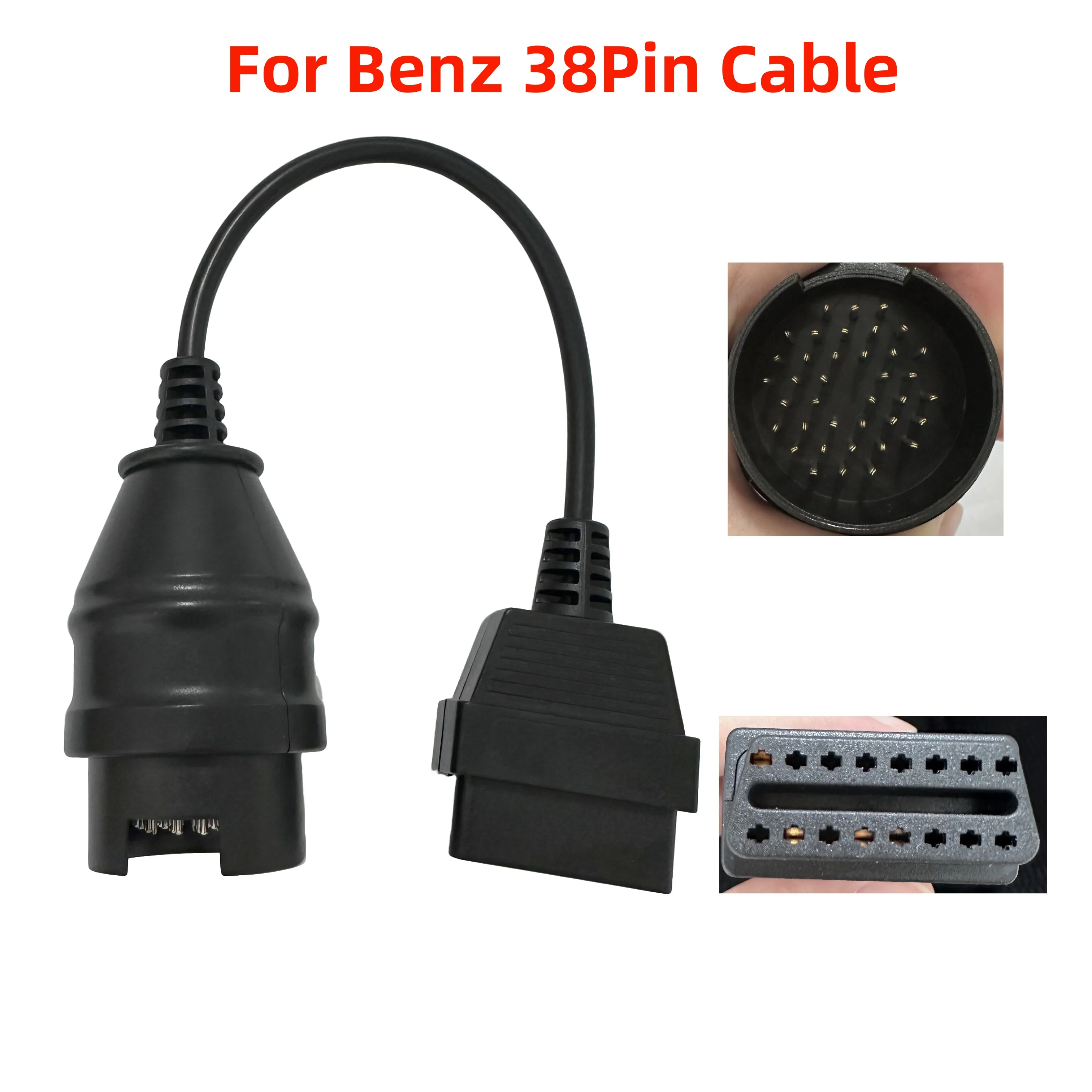 For BENZ 38PIN Male TO OBD OBD2 16Pin Female Connector OBD2 Adapter Scanner Cable For Benz Old Vehicles