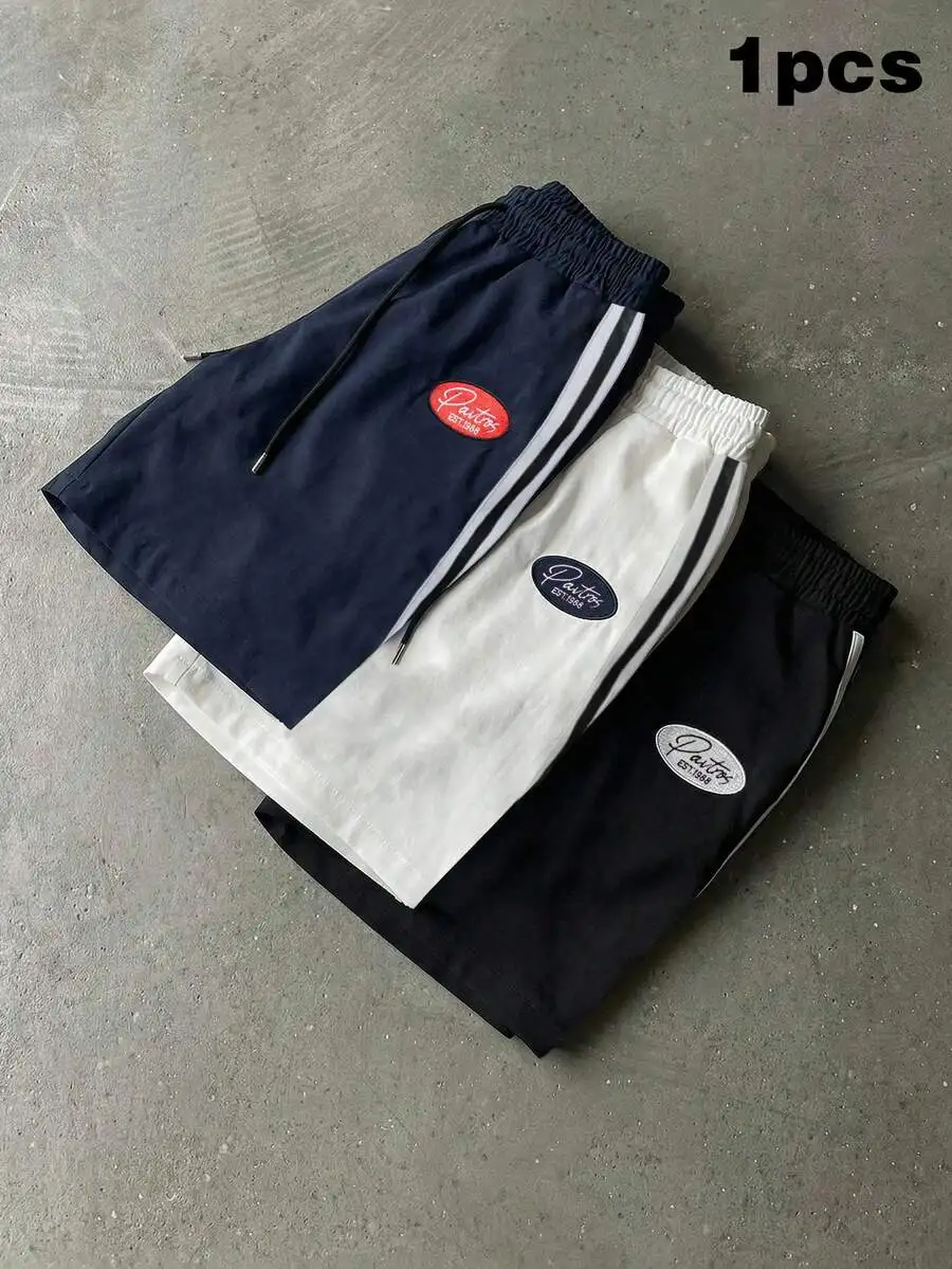 

Mens Casual Woven Shorts With Elastic Waist Drawstring Retro Streetwear Style