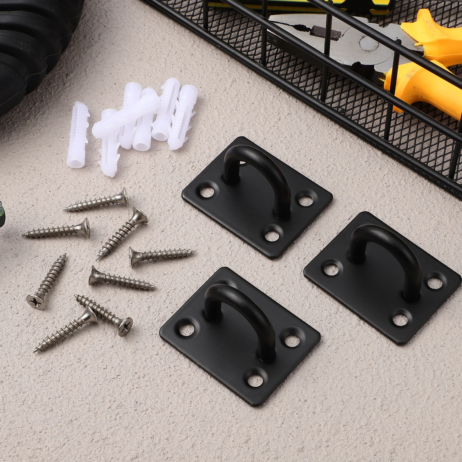 

6 pcs 6 Stainless Steel Hooks Heavy Duty Set Ceiling Plant Hangers Wall Mounted Thickened Base Strong Load Bearing for Hanging