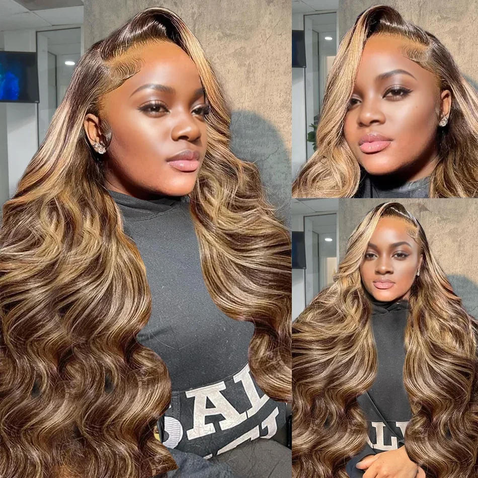 

P4/27 Blonde Brown Wig 13x4 HD Highlight Ombre Body Wave Wigs Human Hair 13x6 Lace Frontal Wig Colored Human Hair For Women