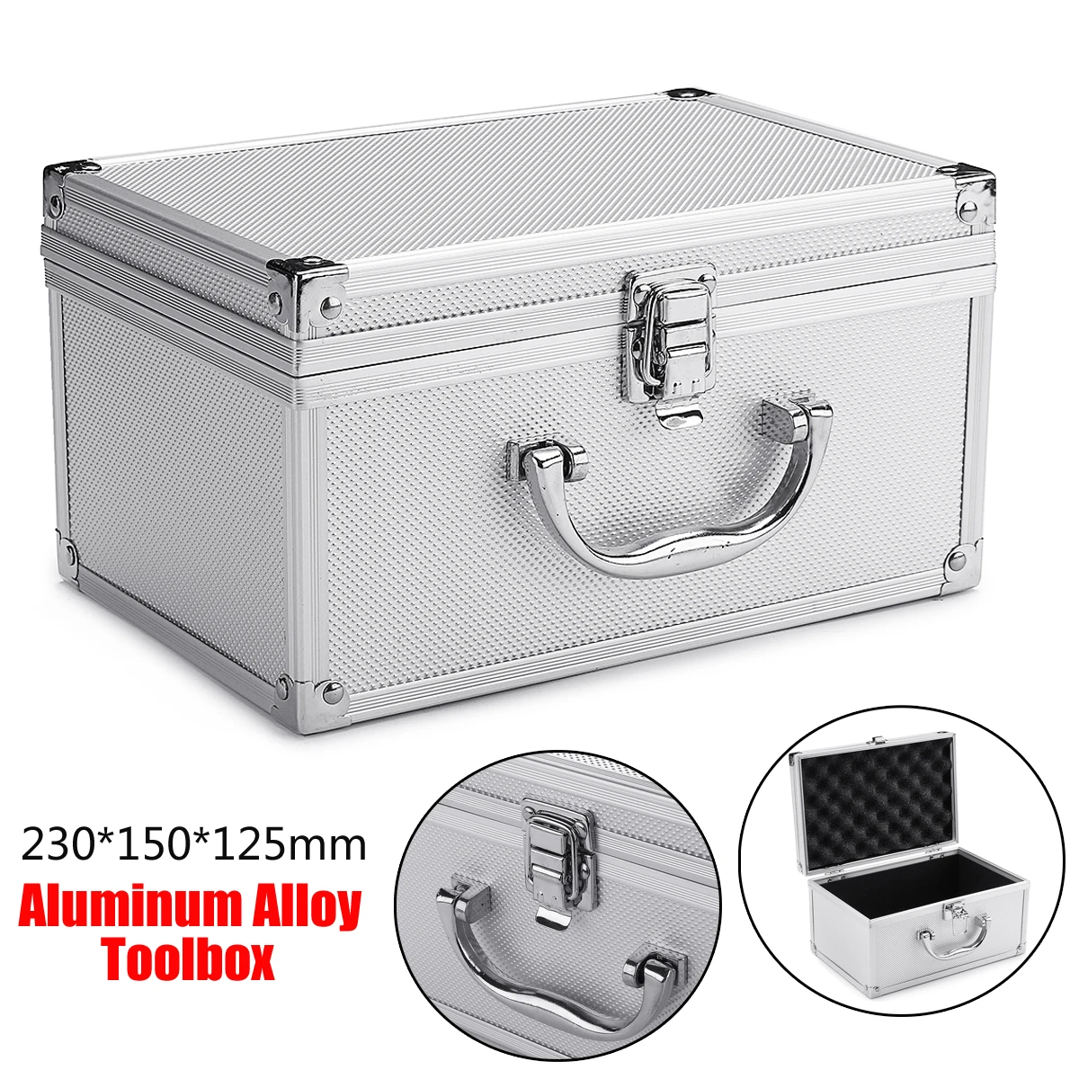 Portable Aluminum Tool Box Large Safety Equipment Toolbox Instrument Box Storage Case Suitcase Impact Resistant Case With Sponge