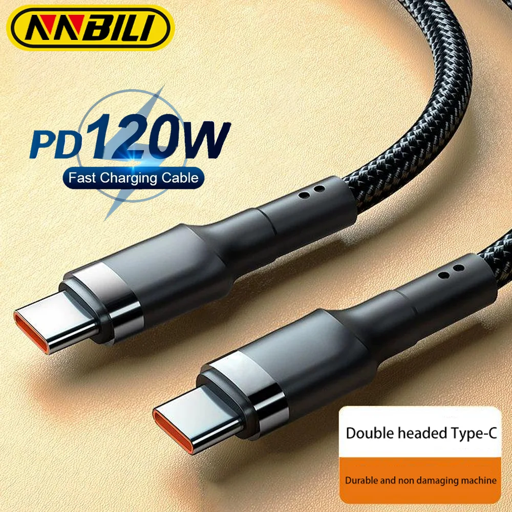 NNBILI 120W高速充電ケーブル PD急速充電 高品質USB C to USB Type Cケーブル iPhone、Xiaomi 17 Plus Pro Max、Samsung対応